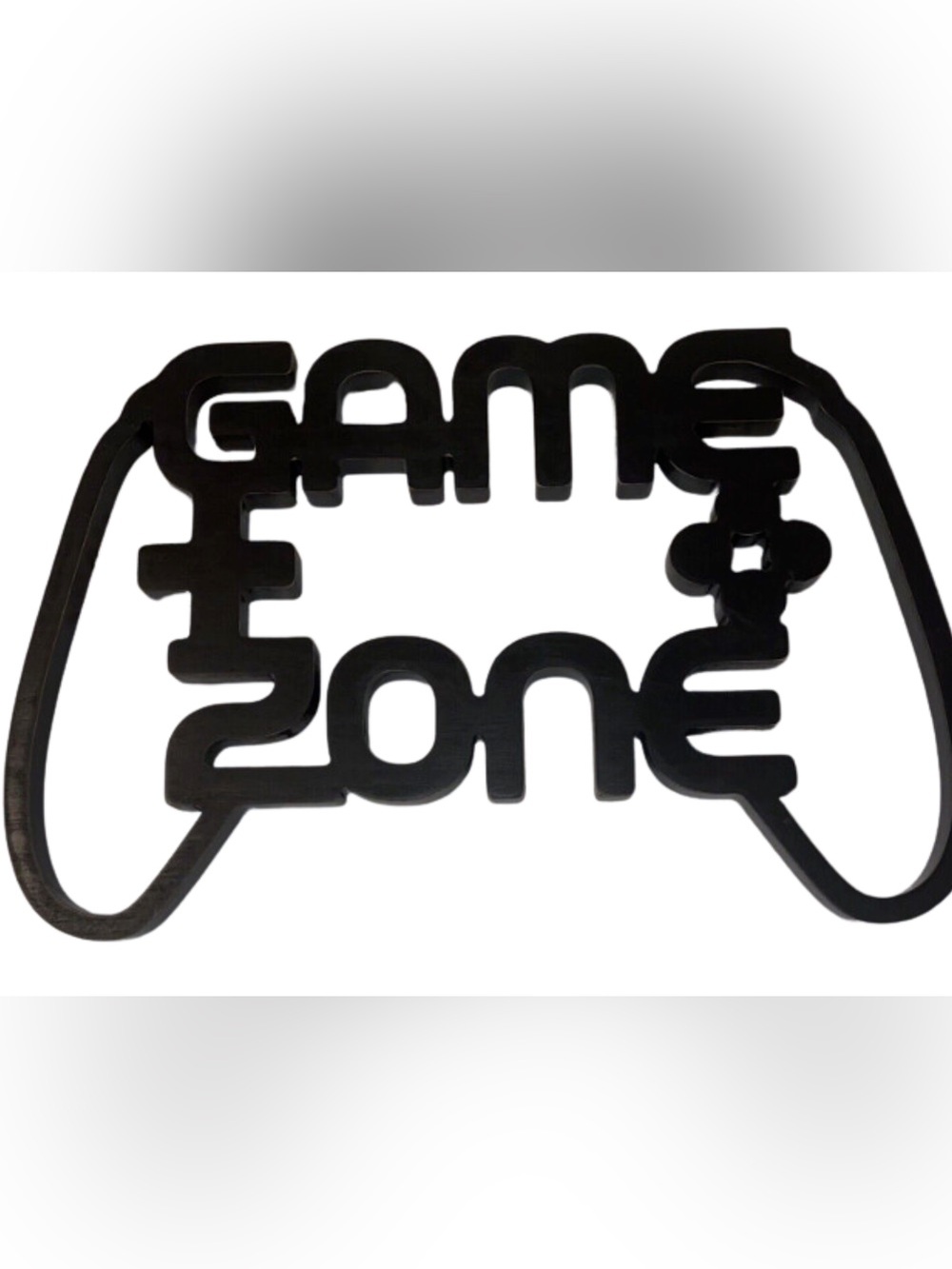 WoodenGame Zone Wall Sign - Black Gaming Controller Decor